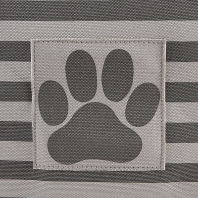 Image showing  Striped with Paw Patch Round Polyester Pet Storage Bin, 9 x 12 x 12in., Gray