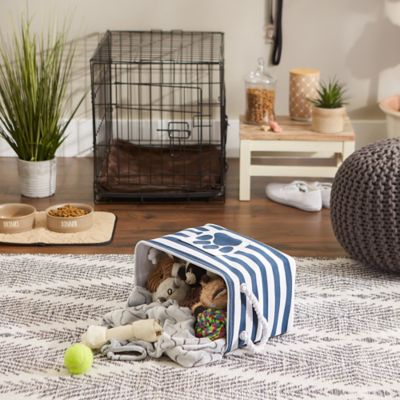 Image showing 5 th Bone Dry Striped with Paw Patch Rectangular Polyester Pet Storage Bin, 15 in. x 18 in. x 18 in.
