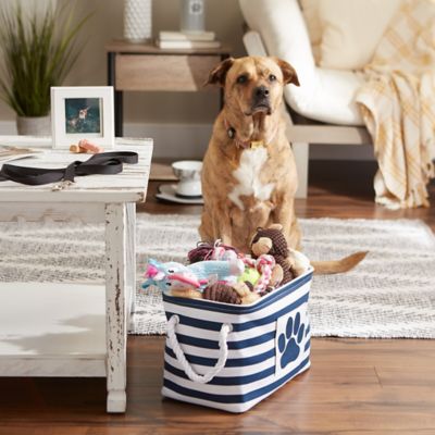 Image showing 6 th Bone Dry Striped with Paw Patch Rectangular Polyester Pet Storage Bin, 15 in. x 18 in. x 18 in.