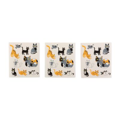 Image showing  Cats Everywhere! Swedish Dishcloths, 3 pc.