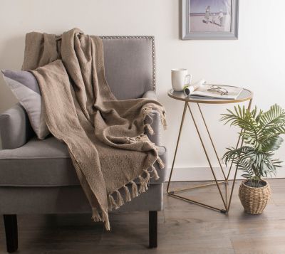 Image showing  Cotton Tonal Textured Throw Blanket, 50 in. x 60 in.