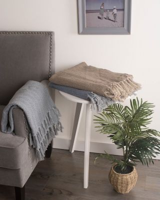 Image showing  Cotton Tonal Textured Throw Blanket, 50 in. x 60 in.