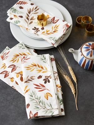 Image showing  Thanksgiving Thankful Autumn Oversized Dining Napkins, 6 pc.