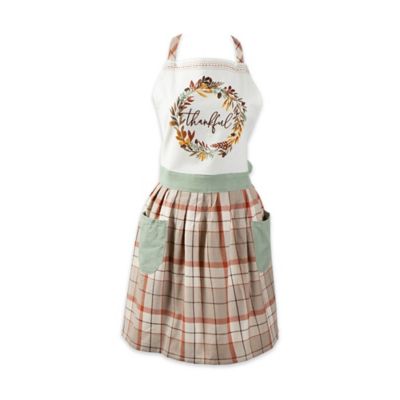 Zingz & Thingz Thanksgiving Thankful Autumn Fall Leaves Chef Apron