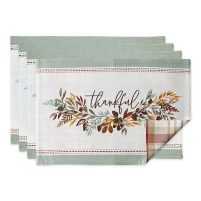 Zingz & Thingz Thanksgiving Thankful Autumn Place Mats