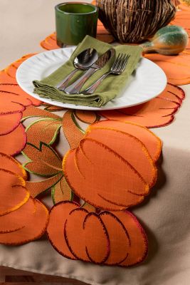 Image showing  Embroidered Pumpkins Table Runner