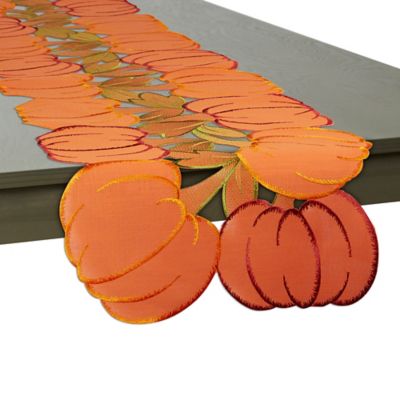 Image showing 5 th DII Embroidered Pumpkins Table Runner