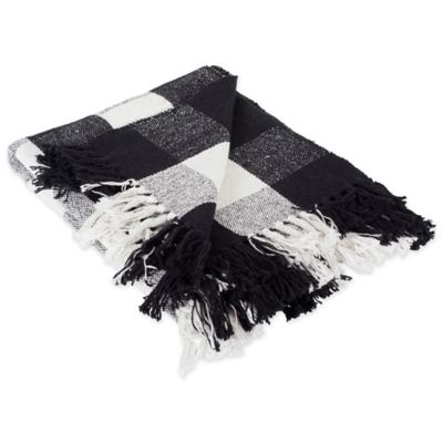 Zingz & Thingz Cotton Buffalo Checkered Throw Blanket, 50 in. x 60 in., 2.5 in. Fringe