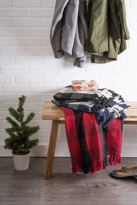 Image showing 5 th DII Cotton Buffalo Checkered Throw Blanket with Fringe, 50 in. x 60 in.