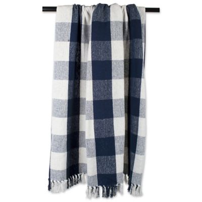 Image showing  Cotton Buffalo Checkered Throw Blanket with Fringe, 50 in. x 60 in.