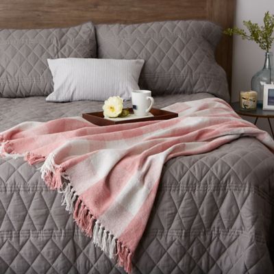 Image showing  Cotton Buffalo Checkered Throw Blanket with Fringe, 50 in. x 60 in.