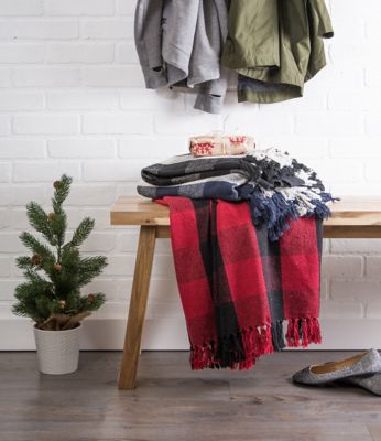 Image showing 5 th DII Cotton Buffalo Checkered Throw Blanket with Fringe, 50 in. x 60 in.