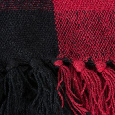 Image showing 10 th DII Cotton Buffalo Checkered Throw Blanket with Fringe, 50 in. x 60 in.