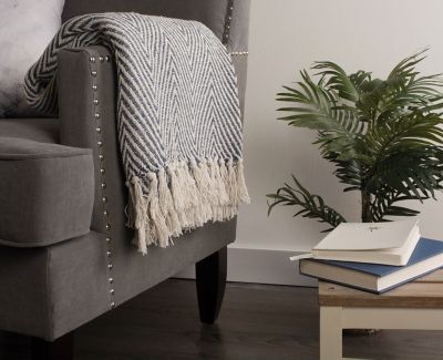 Image showing  Cotton Chevron Throw Blanket, 50 in. x 60 in.