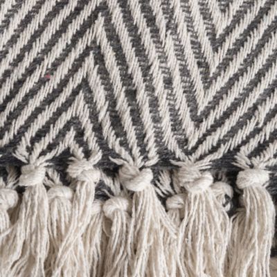 Image showing 5 th DII Cotton Chevron Throw Blanket, 50 in. x 60 in.