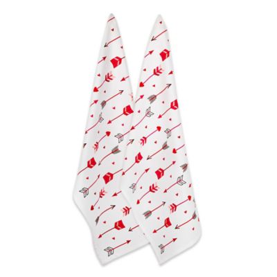 DII Arrow Heart Collage Printed Dish Towel Set, 18 in. x 28 in., 2 pc.