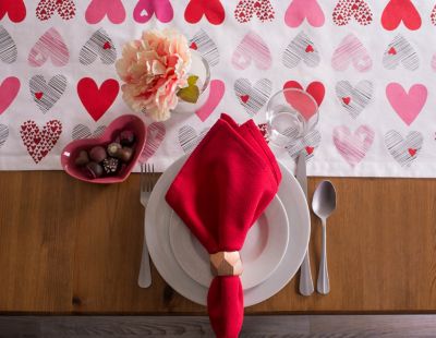 Image showing  Hearts Collage Print Table Runner