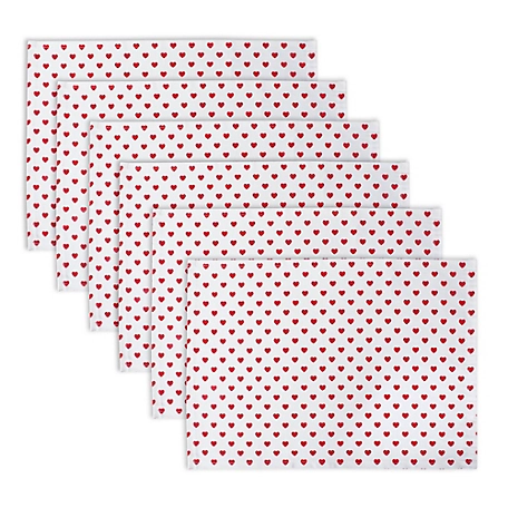Zingz & Thingz Lil Hearts Ribbed Place Mats, 13 in. x 19 in.