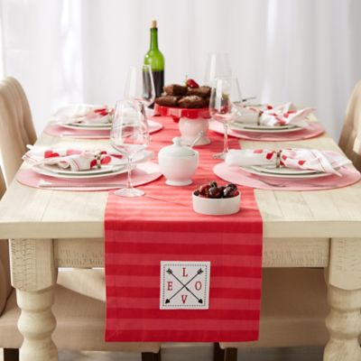 Image showing  In Love Embellished Table Runner, 14 in. x 72 in., Compatible with Tables that Seat 4-6 People