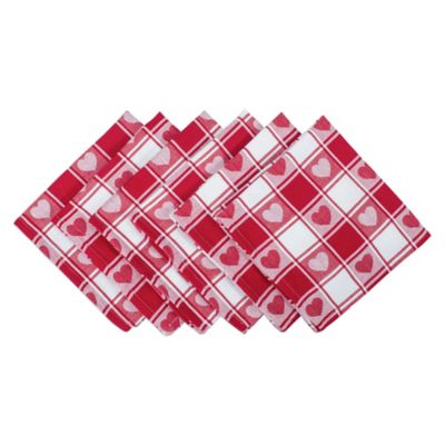 Zingz & Thingz Hearts Woven Checkered Napkins, 20 in. x 20 in., 6 pc.