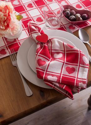 Image showing  Hearts Woven Checkered Napkins, 20 in. x 20 in., 6 pc.
