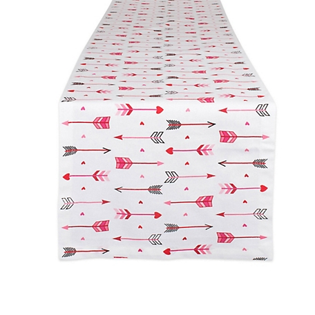 Zingz & Thingz Hearts and Arrow Print Table Runner, 14 in. x 72 in., Compatible with Tables that Seat 4-6 People
