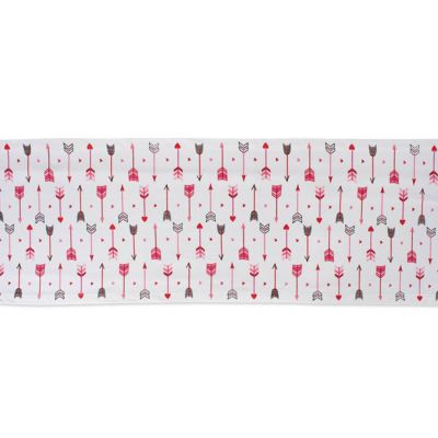 Image showing  Hearts and Arrow Print Table Runner, 14 in. x 72 in., Compatible with Tables that Seat 4-6 People