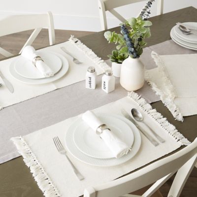 Image showing  Variegated Fringe Cotton Place Mats, 6-Pack