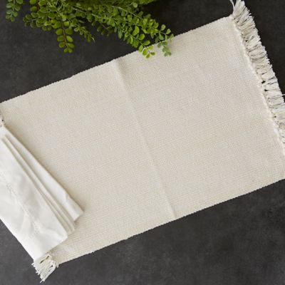 Image showing  Variegated Fringe Cotton Place Mats, 6-Pack