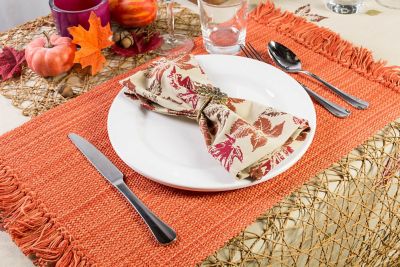 Image showing  Variegated Fringe Cotton Place Mats, 6-Pack