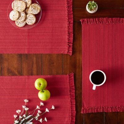 Image showing  Variegated Fringe Cotton Place Mats, 6-Pack