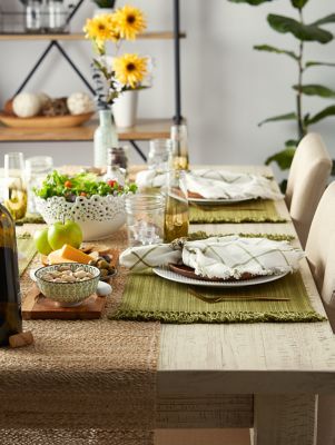 Image showing  Variegated Fringe Cotton Place Mats, 6-Pack