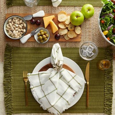 Image showing  Variegated Fringe Cotton Place Mats, 6-Pack