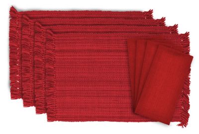 Zingz & Thingz Variegated Fringe Place Mat and Napkin Set