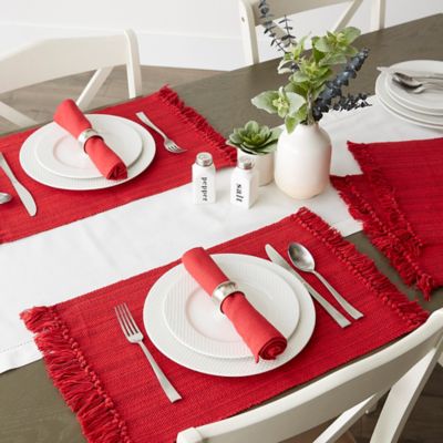 Image showing 5 th DII Variegated Fringe Place Mat and Napkin Set