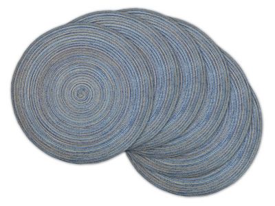Image showing  Variegated Round Woven Polypropylene Place Mats, 6-Pack