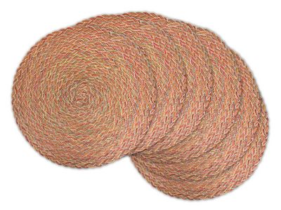 Zingz & Thingz Variegated Round Polypropylene Braided Place Mats, 6 pc.