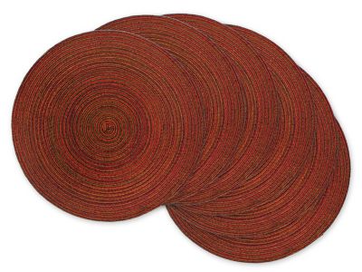 DII Variegated Round Woven Polypropylene Place Mats, 6-Pack