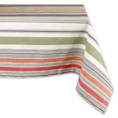 DII Warm Striped Tablecloth