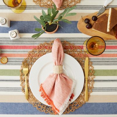 Image showing  Warm Striped Tablecloth