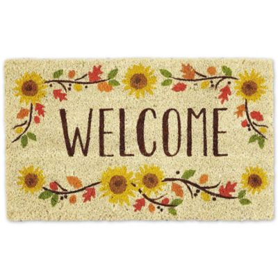 Zingz & Thingz Welcome Sunflowers Doormat, 18 in. x 30 in., 1/2 in. Thick