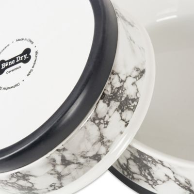 Image showing 4 th Bone Dry White Marble Pet Bowls, 2 ct.