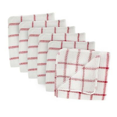 Zingz & Thingz Red Scrubber Dishcloths, 6 pc.