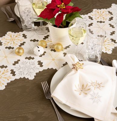 Image showing  Sparkle Snowflakes Embroidered Napkin, 6 pc.