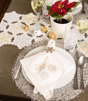 Image showing  Sparkle Snowflakes Embroidered Napkin, 6 pc.