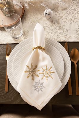 Image showing  Sparkle Snowflakes Embroidered Napkin, 6 pc.