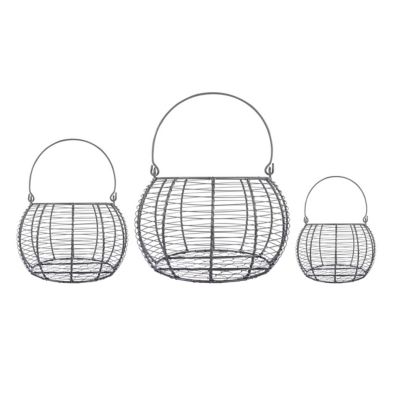 Zingz & Thingz Vintage Baskets, 7.5 in. D x 4 in. H (S), 10.25 in. D x 5.9 in. H (M), 13.8 D x 7.88 in. H (L), 3 pc.