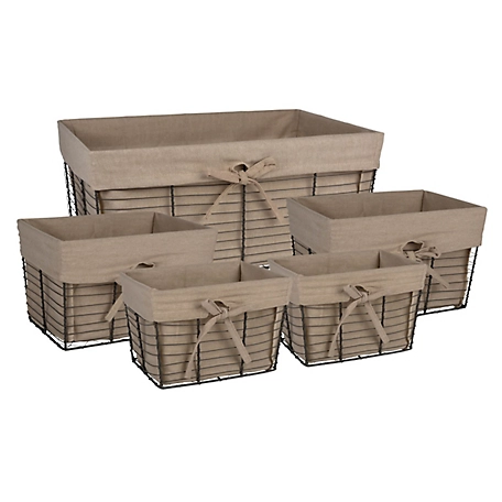 Zingz & Thingz Vintage Wire Baskets, 9 x 7 x 6 in. (S), 11 x 7.88 