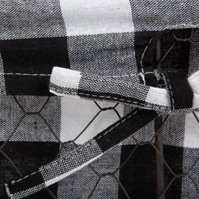 Image showing  Assorted Vintage Chicken Wire Baskets with Checkered Liners, 3 pc.