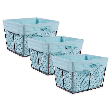 Zingz & Thingz Chicken Wire Baskets, Small, 9 in. x 7 in. x 6 in., 3 pc.